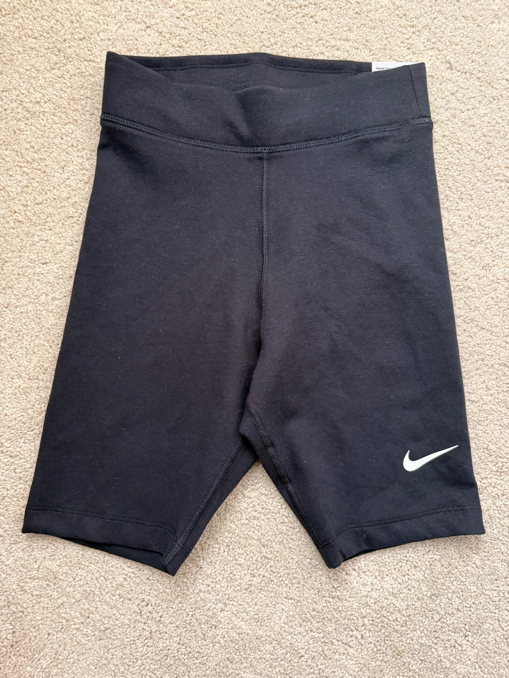 Nike Women’s Black Biker Shorts with White Swoosh
